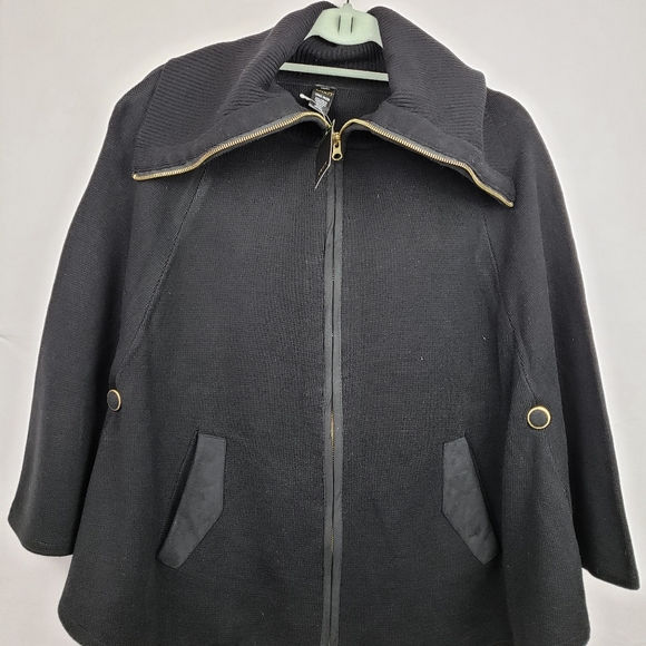 NWT MIXIT Poncho Sweater Shawl Black One size - Picture 5 of 5